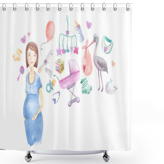 Personality  Illustration Of Baby Products Shower Curtains