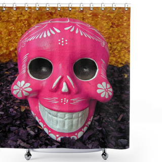 Personality  Painted Skull From Mexico Shower Curtains