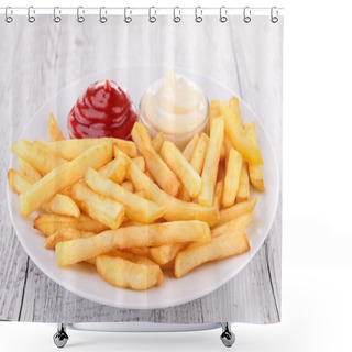 Personality  Plate Of French Fries Shower Curtains