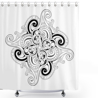 Personality  Coloring Book Page With Ethnic Ornaments Shower Curtains
