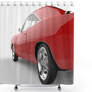 Personality  Rear Tire Of A Vintage Muscle Car Shower Curtains