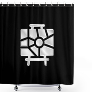 Personality  Abstract Silver Plated Metallic Icon Shower Curtains