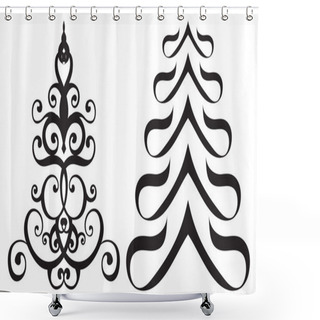 Personality  Stylized Christmas Trees Shower Curtains