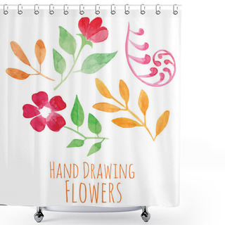 Personality  Vector Floral Collection Set Shower Curtains