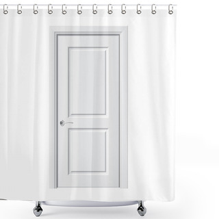 Personality  White Door Vector Illustration Shower Curtains