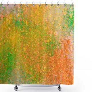 Personality  Yellow, Green And Orange Colorful Holi Paint Explosion Shower Curtains
