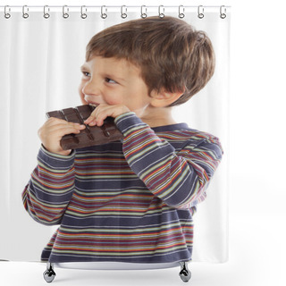 Personality  Child Eating Chocolate Shower Curtains