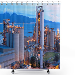 Personality  Cement Factory At Night Shower Curtains