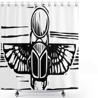 Personality  Egyptian Winged Scarab Shower Curtains