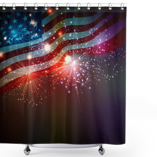 Personality  Fireworks Background For 4th Of July Shower Curtains