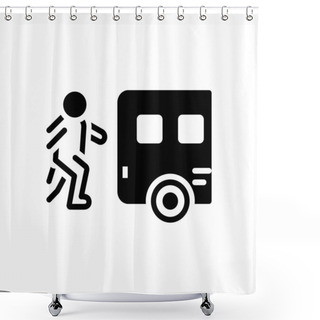 Personality  Black Solid Icon For Hindmost  Shower Curtains