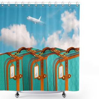 Personality  Travel Suitcase Shower Curtains