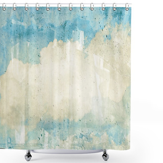Personality  Cloud, Sky Painted On A Wall Texture Shower Curtains