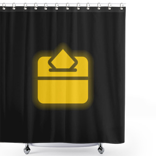 Personality  Ballot Yellow Glowing Neon Icon Shower Curtains