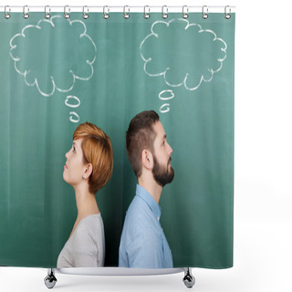 Personality  Professors With Thought Bubble On Chalkboard Shower Curtains