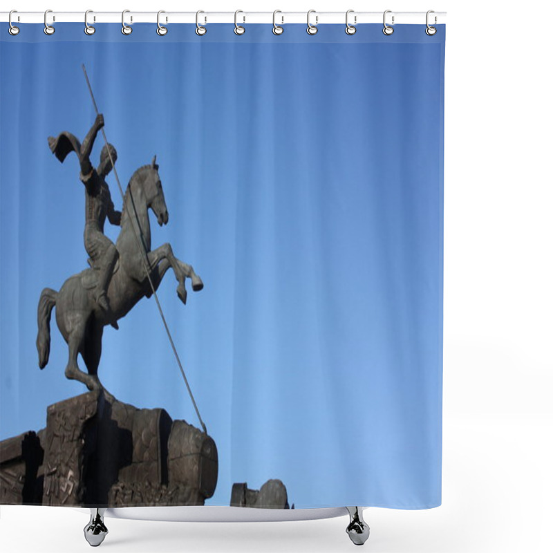 Personality  Moscow. Statue Of St. George. Shower Curtains