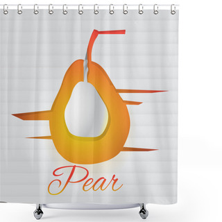Personality  Vector Abstract Pear. Vector Illustration. Shower Curtains