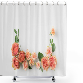 Personality  Pink Flowers Frame Shower Curtains