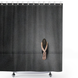 Personality  Sad Woman, Studio Shot Shower Curtains