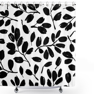 Personality  Leaves And Branches Vector Seamless Pattern.  Shower Curtains