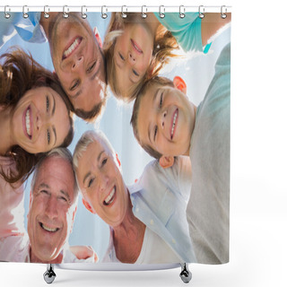 Personality  Smiling Multi Generation Family Shower Curtains