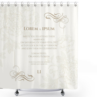 Personality  Template Card With Calligraphic Elements. Shower Curtains