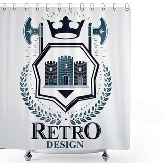 Personality  Heraldic Signs Vintage Elements. Shower Curtains