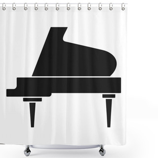 Personality  Grand Piano Instrument Icon, Simple Style Shower Curtains