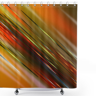 Personality  Bright Orange Red Wavy Background Covered With Colored Shiny Stripes Shower Curtains
