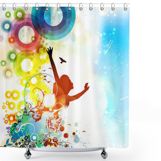 Personality  Music Event Background. Vector Eps10 Illustration. Shower Curtains