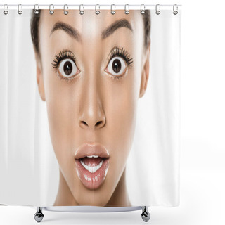 Personality  Shocked African American Woman Shower Curtains