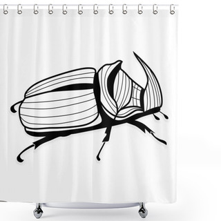 Personality  Rhinoceros Beetle  Tattoo Shower Curtains