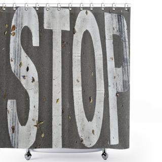 Personality  Traffic Sign Stop Shower Curtains