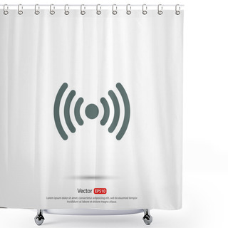 Personality  Wireless Icon , Flat Design Style Shower Curtains