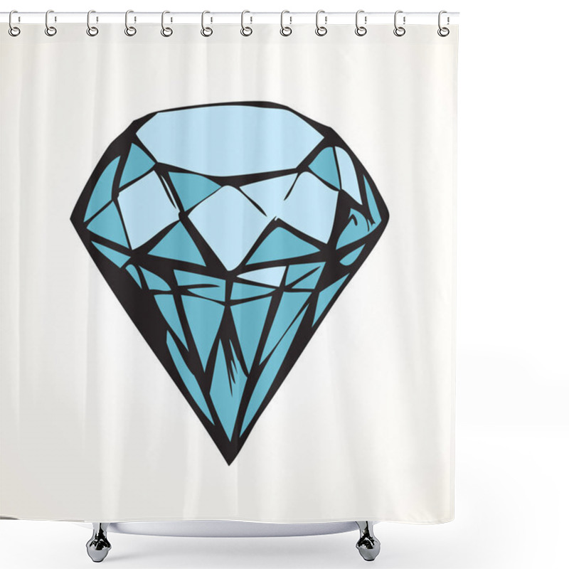 Personality  Diamond. Vector sketch shower curtains