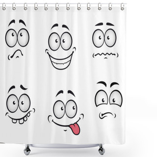 Personality  Cartoon Emotions Faces Shower Curtains