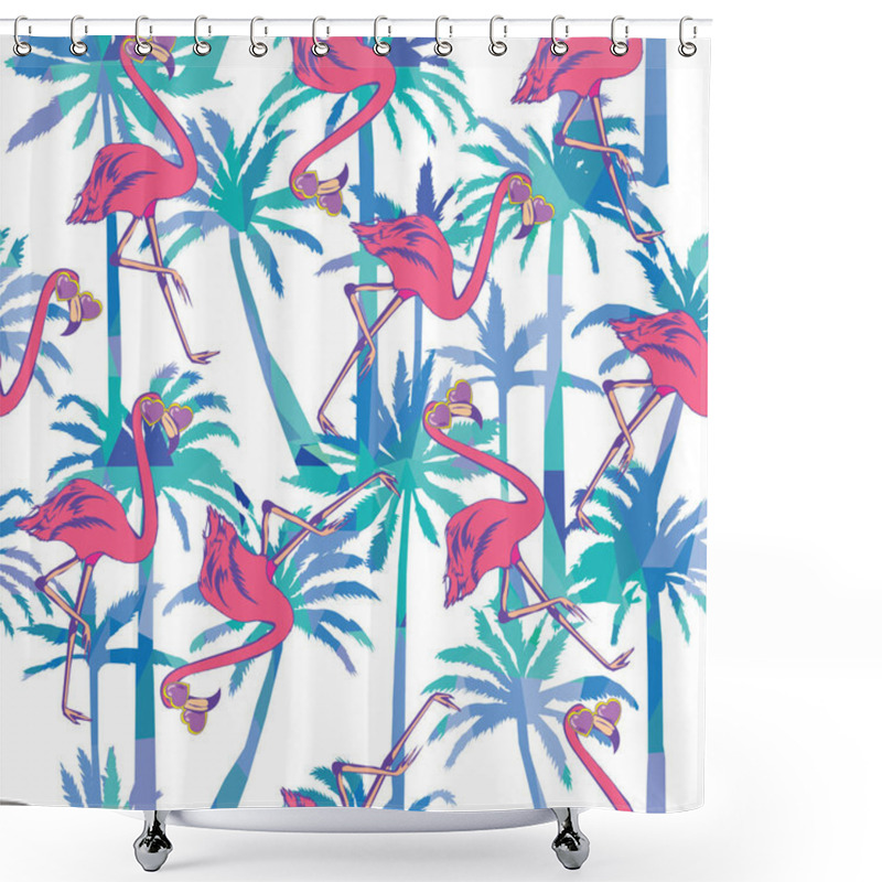 Personality  Flamingos Seamless Pattern Shower Curtains