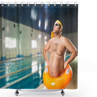 Personality  Freak Man In  Pool Shower Curtains