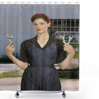 Personality  Rosie The Riveter Shower Curtains