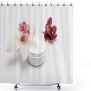 Personality  Organic Cream With Orchids Shower Curtains