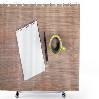 Personality  Blank Notepad And Coffee Cup Shower Curtains