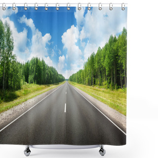 Personality  Road In Forest Shower Curtains