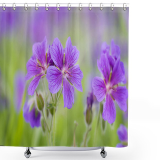 Personality  Busy Bee On A Geranium Shower Curtains