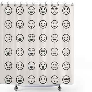 Personality  Emoticons Vector Set Shower Curtains