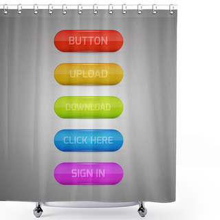 Personality  Colored Buttons - Sign In, Upload, Download, Click Here Shower Curtains