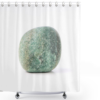 Personality  Macro View Of Green Aventurine Raw Stone Isolated On White Background. Colorful Rock With Esoteric And Healing Properties.  Shower Curtains