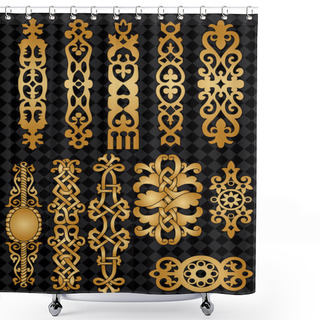 Personality  Vector Collection Of Celtic Ornate Elements Shower Curtains