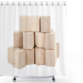 Personality  Wooden Toy Cubes Shower Curtains