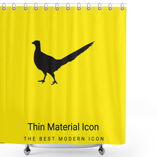 Personality  Bird Peasant Animal Shape Minimal Bright Yellow Material Icon Shower Curtains