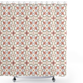 Personality  Retro Floor Tiles Patern Shower Curtains